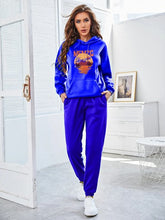 Royal Blue Velvet Oversize Hoodie for Her